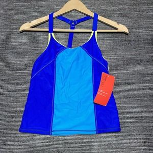 Zella Girl Swim Top Shirt 14 Blue Vivid Solar
